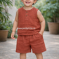 Crinkled Muslin Unisex Sleeveless Co-ord Set | 1-4 Years  (any 1)