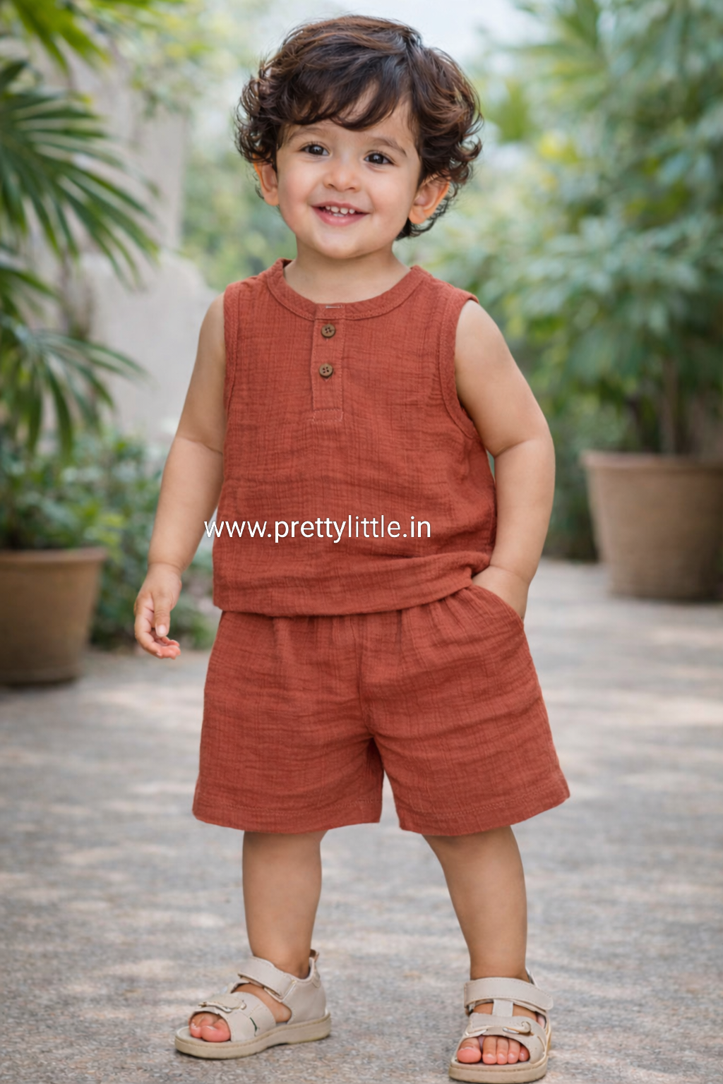 Crinkled Muslin Unisex Sleeveless Co-ord Set | 1-4 Years  (any 1)