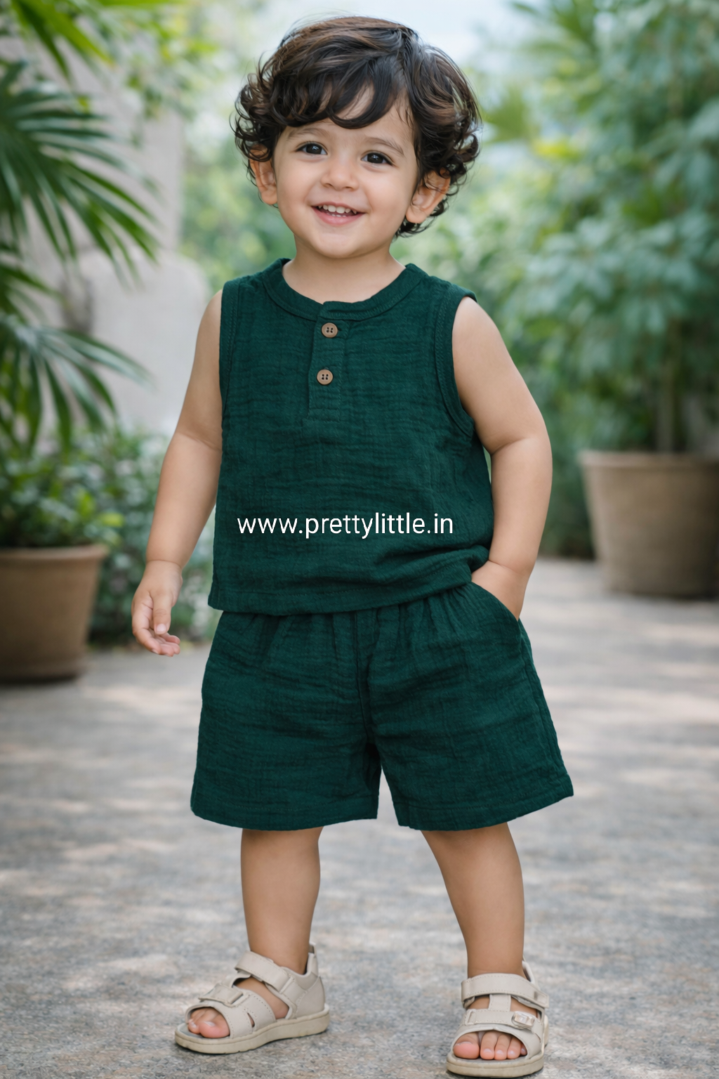 Crinkled Muslin Unisex Sleeveless Co-ord Set | 1-4 Years  (any 1)