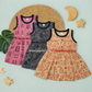 Girls Sleeveless Cotton Dress Combo – Pack of 3 (0–3 Years) – Assorted