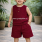 Crinkled Muslin Unisex Sleeveless Co-ord Set | 1-4 Years  (any 1)