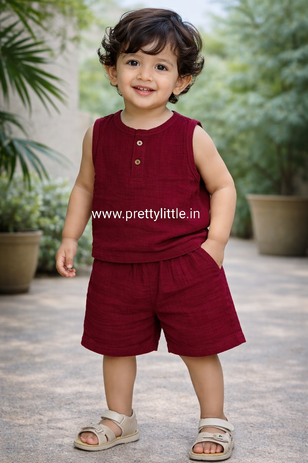 Crinkled Muslin Unisex Sleeveless Co-ord Set | 1-4 Years  (any 1)
