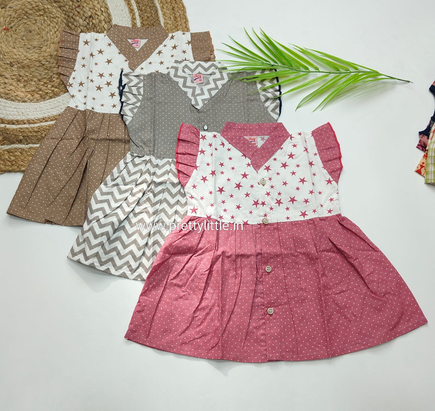 Adorable Printed Collar Dress – Combo Pack for Little Fashionistas (0-3 Years) (any 3)