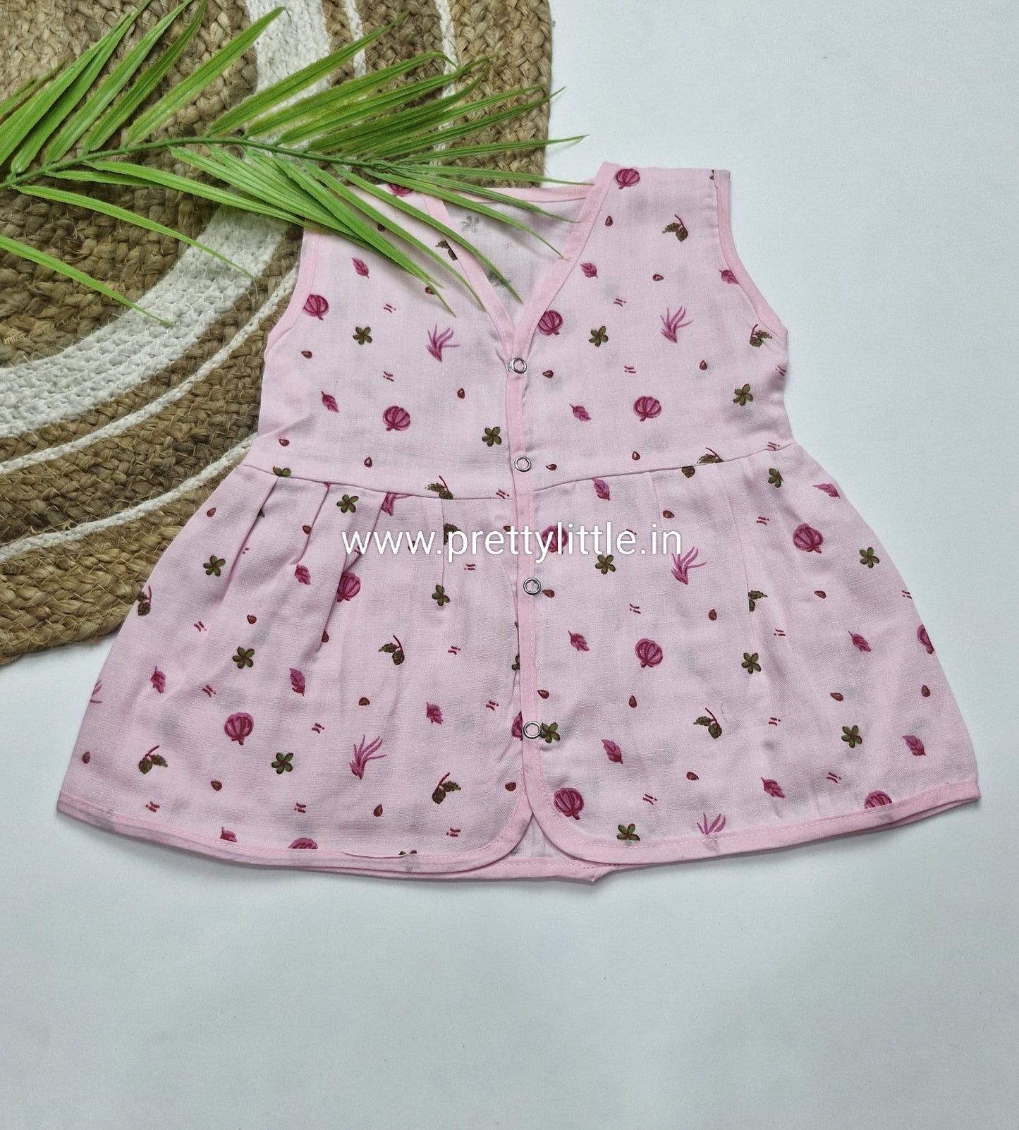 (Any 5) Combo Pack of Muslin soft Frocks for Babies sleeveless (0-8 month)
