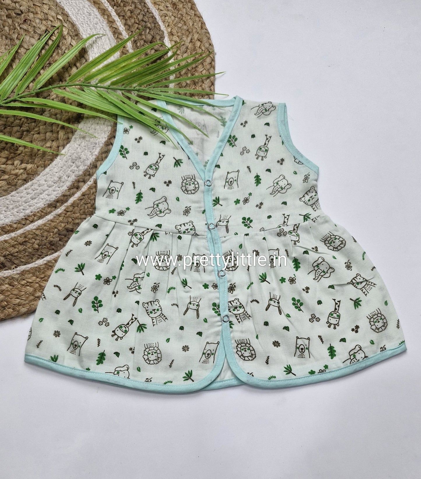 (Any 5) Combo Pack of Muslin soft Frocks for Babies sleeveless (0-8 month)