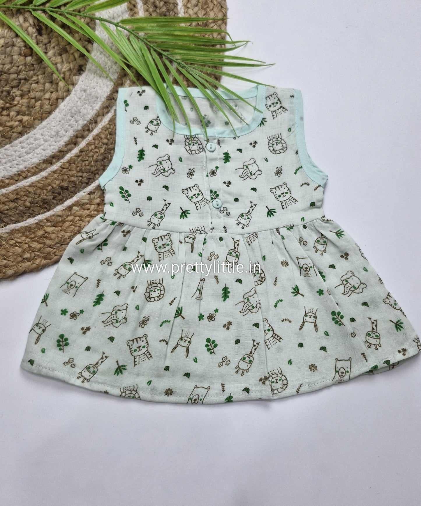 (Any 5) Combo Pack of Muslin soft Frocks for Babies sleeveless (0-6 month)