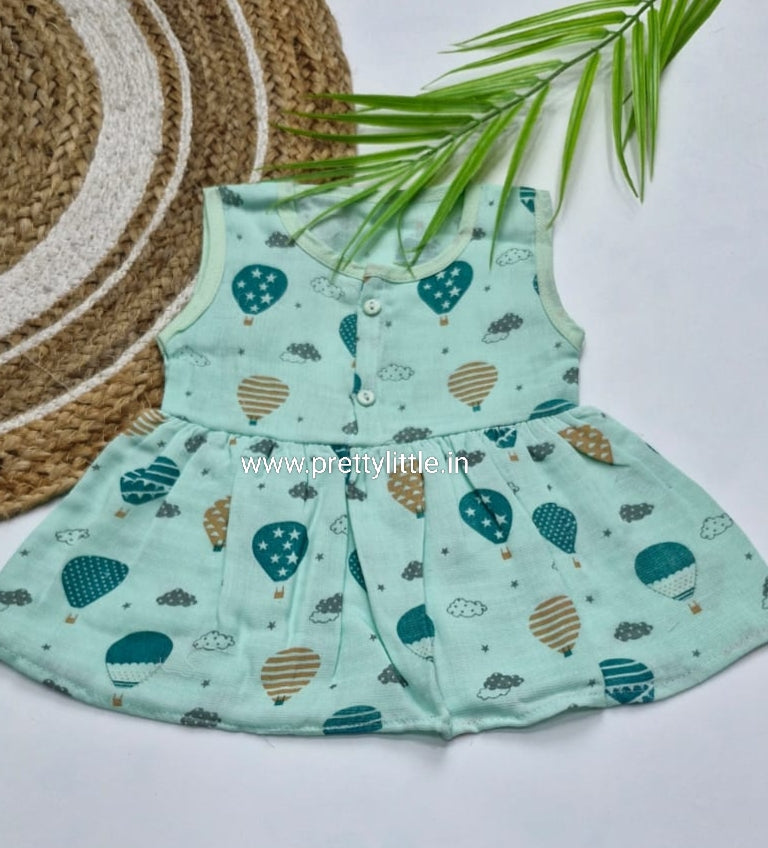 (Any 5) Combo Pack of Muslin soft Frocks for Babies sleeveless (0-6 month)
