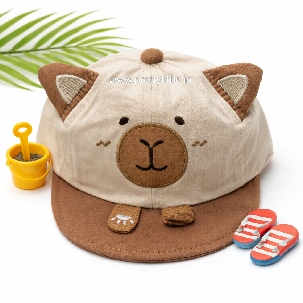 Cute Bear Design Kids Summer Cap (Up to 3 Years)