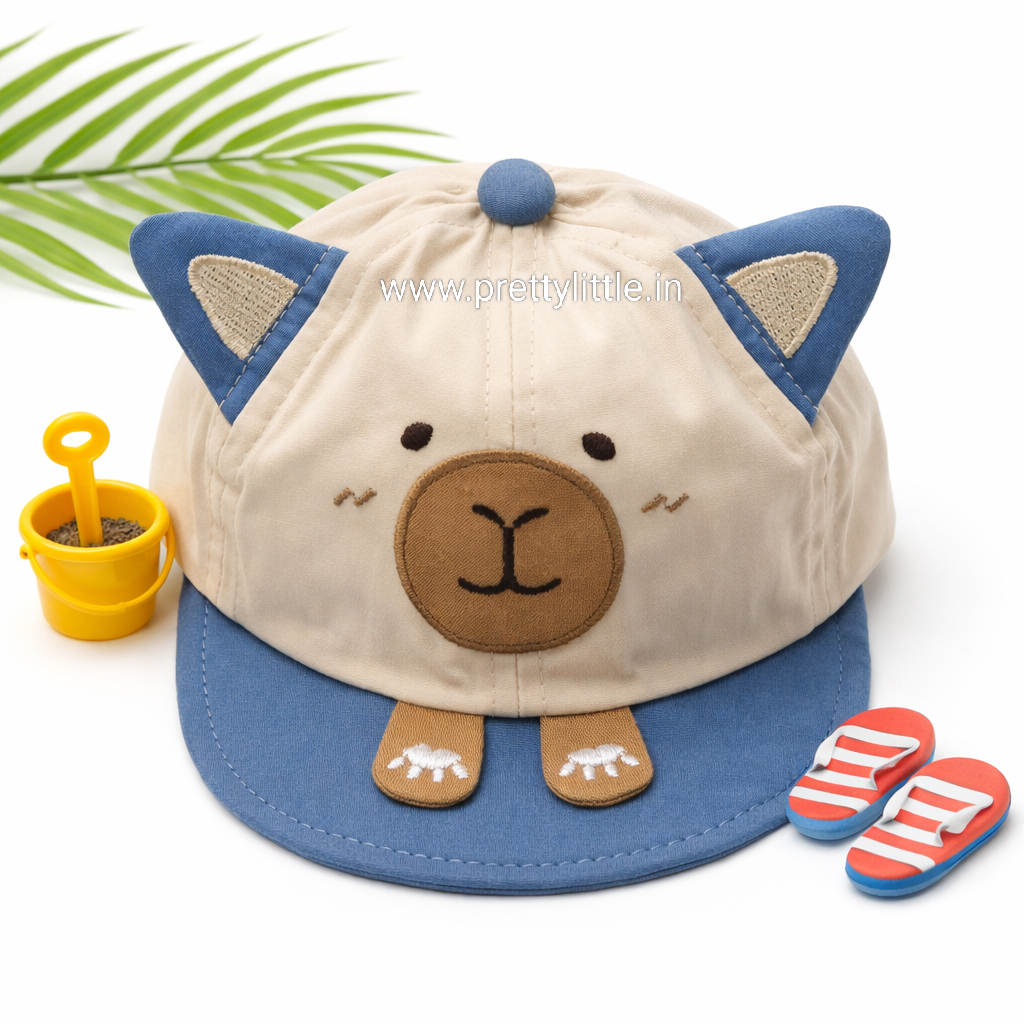 Cute Bear Design Kids Summer Cap (Up to 3 Years)