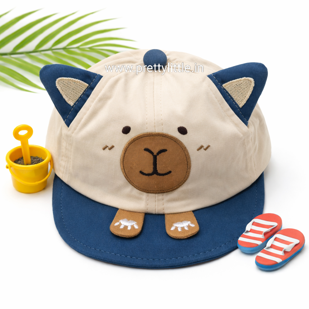 Cute Bear Design Kids Summer Cap (Up to 3 Years)
