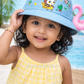 Kids Summer Bucket Cap – Cartoon Bee Print | Soft & Lightweight (1–4 Years)