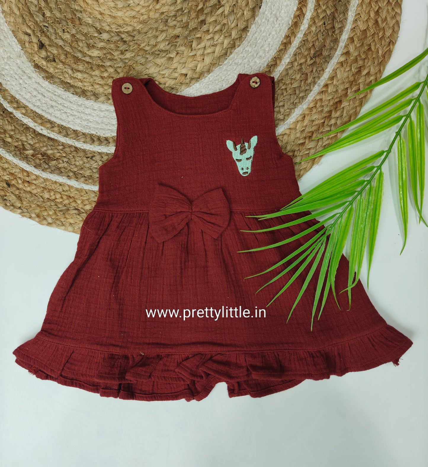 Crinkled Muslin cute Baby Frock with Bow  0-2 Years (Any 3)