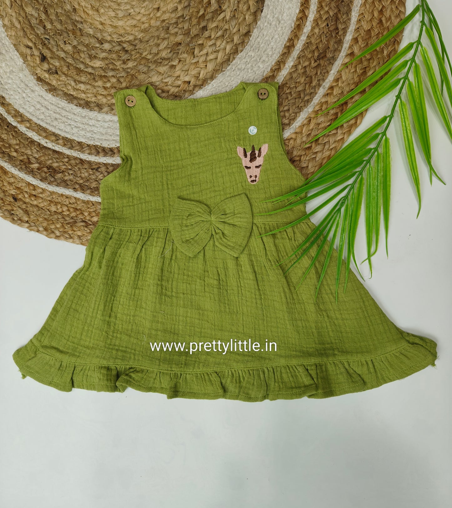 Crinkled Muslin cute Baby Frock with Bow  0-2 Years (Any 3)