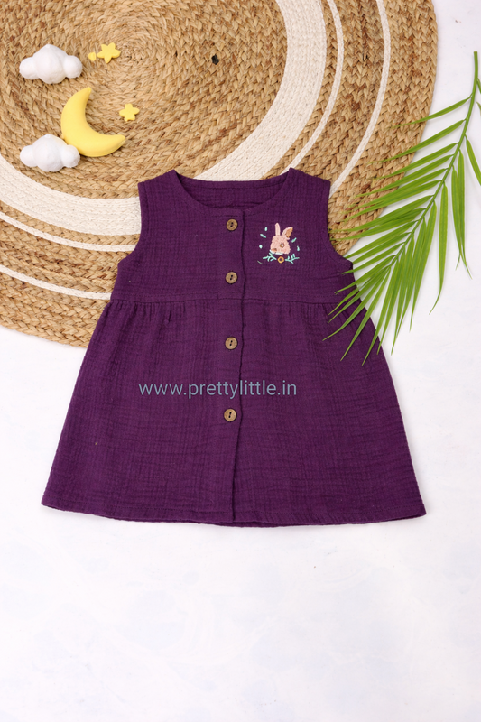 Crinkled Muslin Baby Frock with full button | 0–3 Years | 0-2 Years (Any 3)