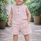 Crinkled Muslin Unisex Sleeveless Co-ord Set – Pack of 3 | 1-4 Years (Any 3)