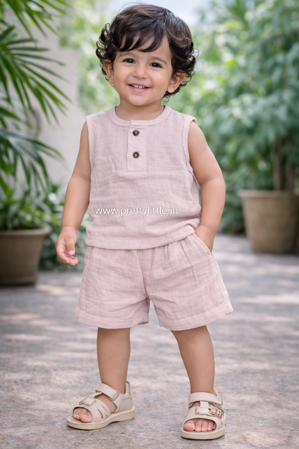 Crinkled Muslin Unisex Sleeveless Co-ord Set – Pack of 3 | 1-4 Years (Any 3)