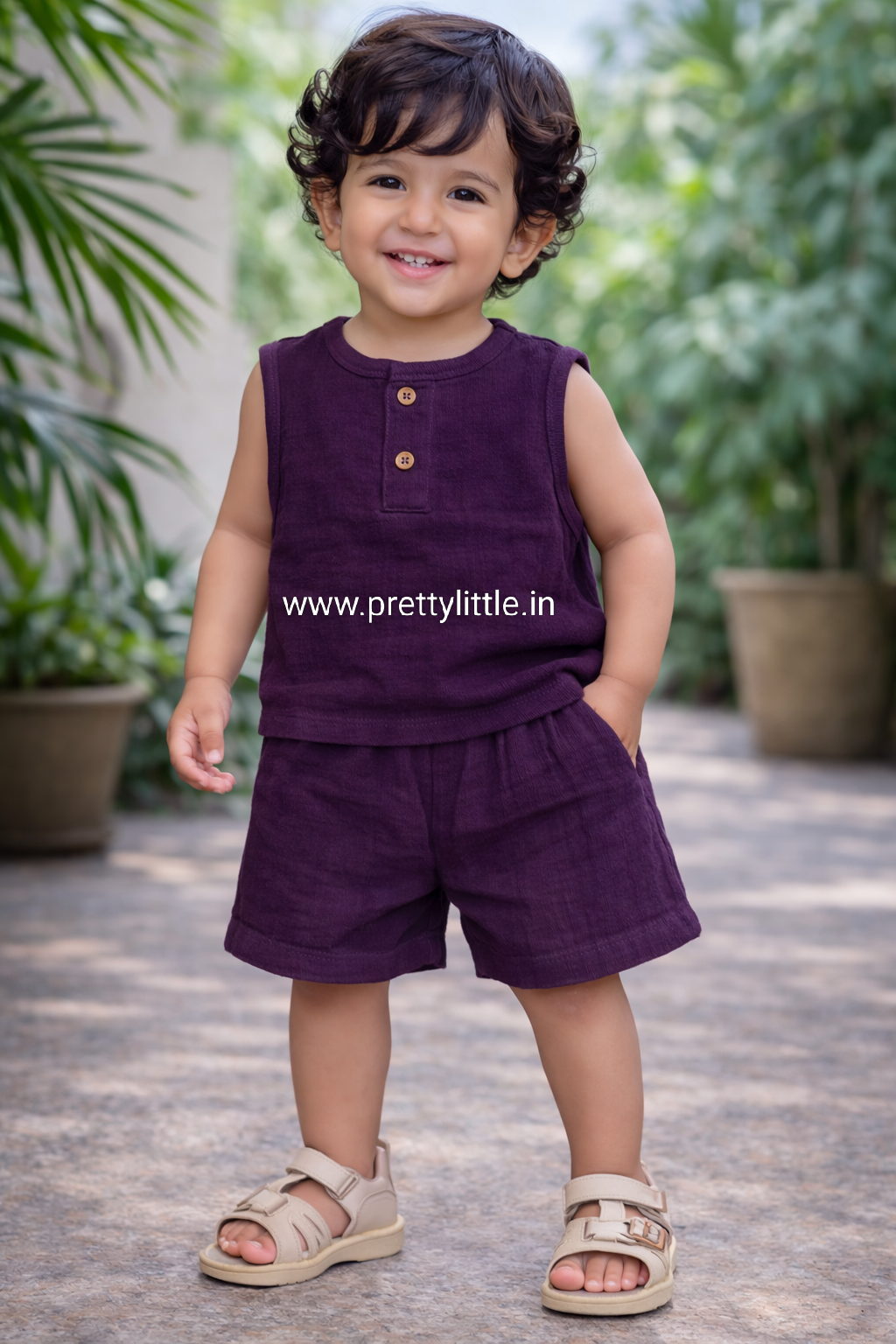 Crinkled Muslin Unisex Sleeveless Co-ord Set – Pack of 3 | 1-4 Years (Any 3)