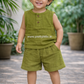 Crinkled Muslin Unisex Sleeveless Co-ord Set – Pack of 3 | 1-4 Years (Any 3)