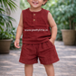 Crinkled Muslin Unisex Sleeveless Co-ord Set – Pack of 3 | 1-4 Years (Any 3)