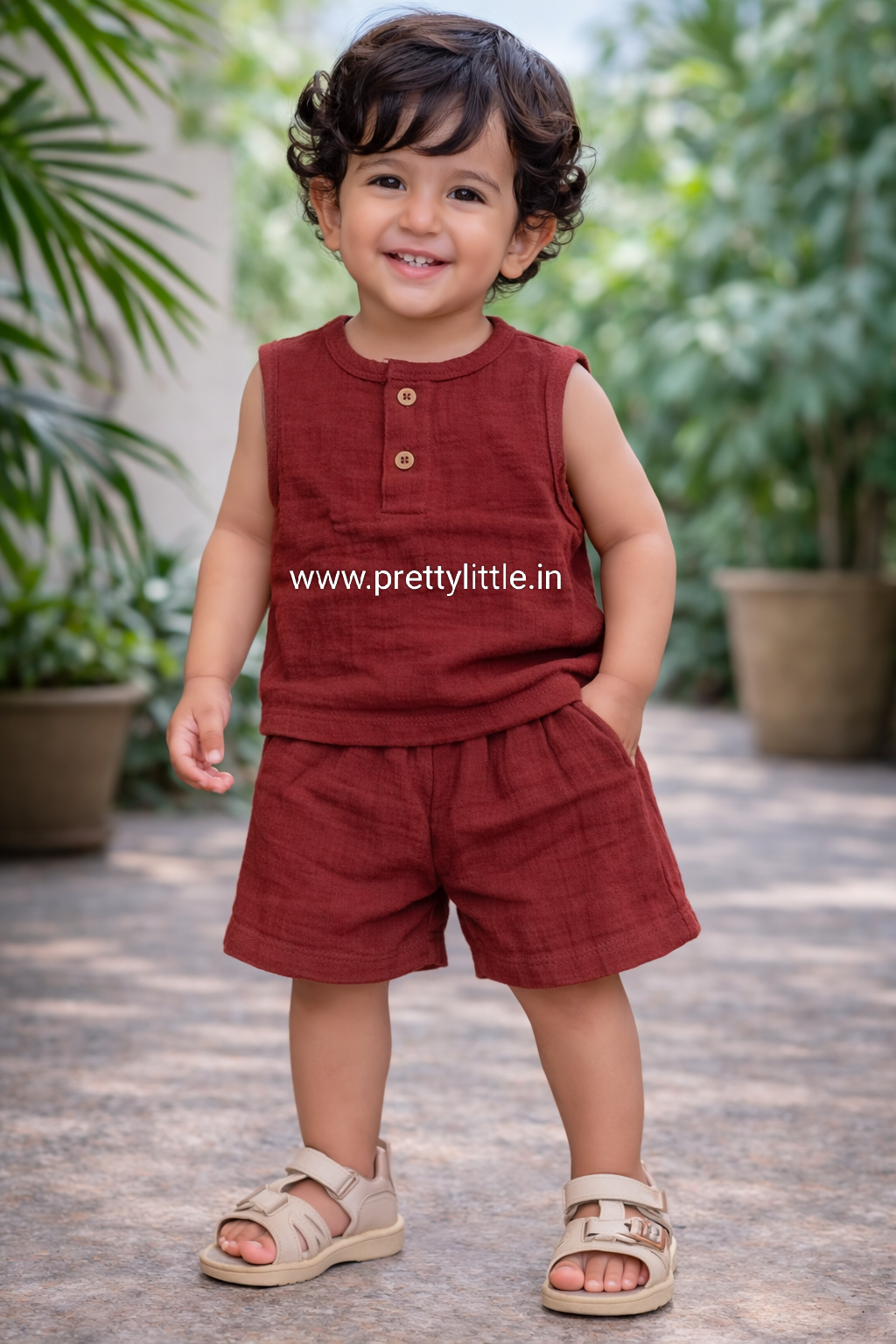 Crinkled Muslin Unisex Sleeveless Co-ord Set – Pack of 3 | 1-4 Years (Any 3)