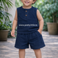 Crinkled Muslin Unisex Sleeveless Co-ord Set – Pack of 3 | 1-4 Years (Any 3)