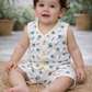 color Muslin sleeveless jabla with trouser set ( best 3 dispatched) (half set) (0-8 month)