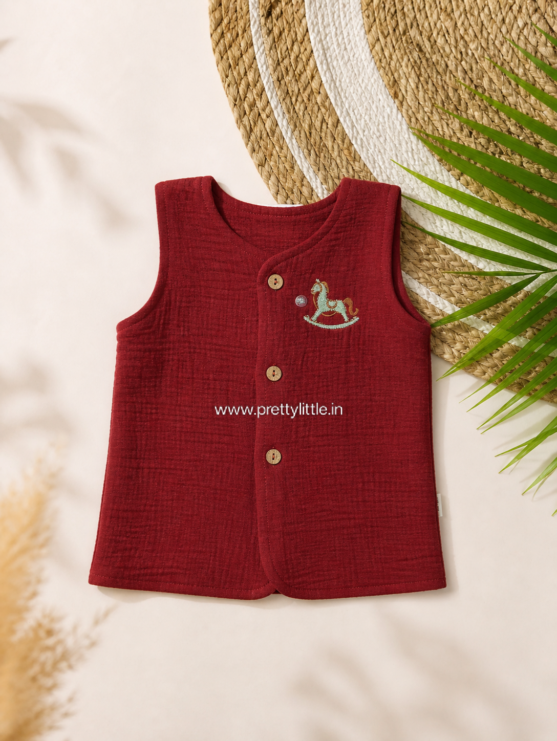 Cricnkled Muslin Sleeveless Baby Top – Soft Cotton Comfort| 0-2 Years (Any 1)