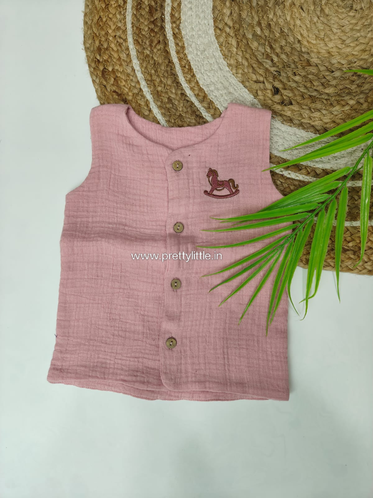 Cricnkled Muslin Sleeveless Baby Top – Soft Cotton Comfort| 0-2 Years (Any 1)