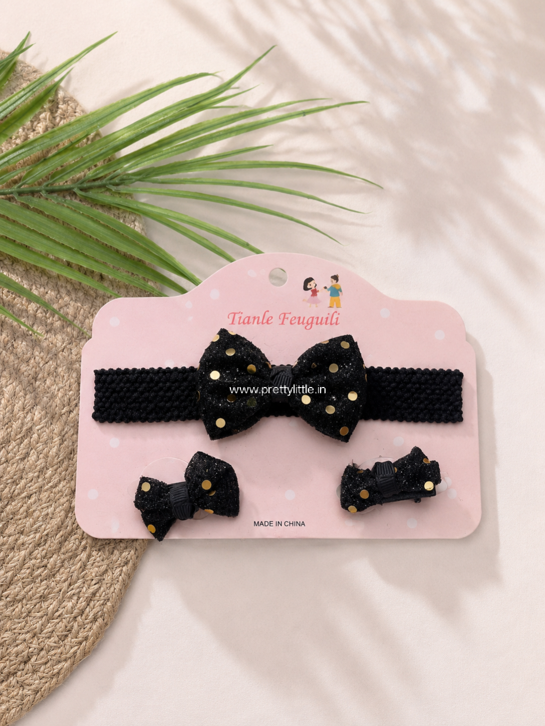 Baby Girl Glitter Bow Headband Set