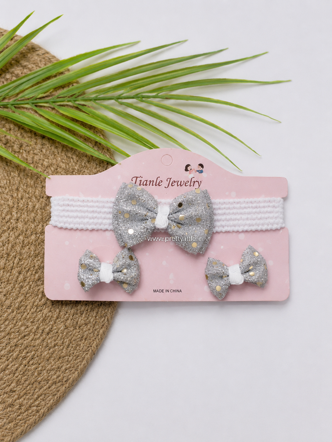Baby Girl Glitter Bow Headband Set