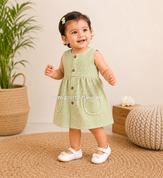 Chic & Comfy Checkered apple Pocket Dress – Stylish & Playful!" ( Best 3 dispatched)