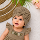 Baby Lace Turban Cap with Flower – Soft Stretch Headwrap (0–12 Months)