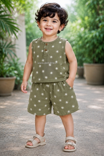 Crinkled Printed Co-Ord Set for Kids  – Ultra-Soft Baby Wear
