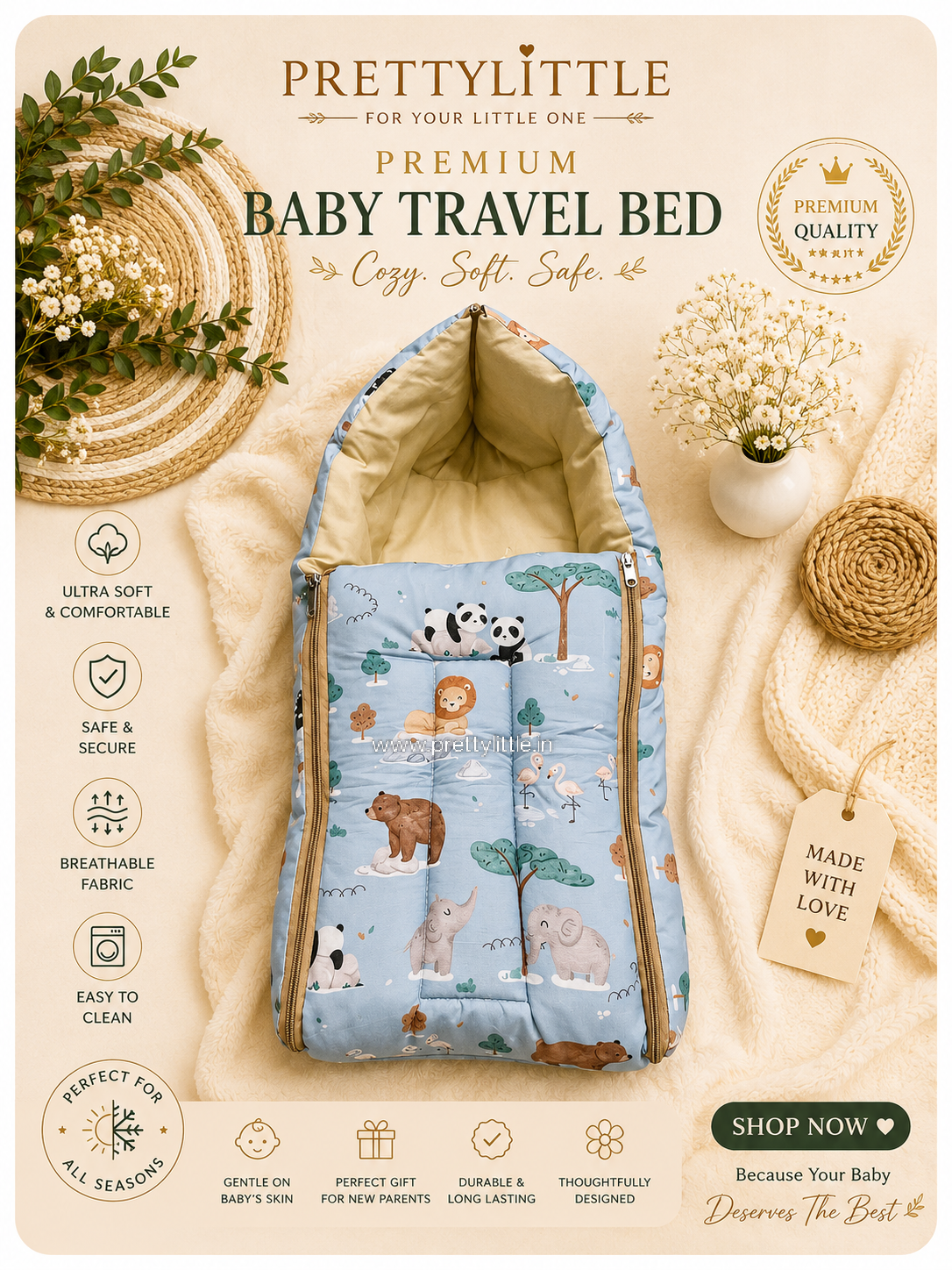 Premium Muslin Baby Carry Nest – Soft Breathable Big Size (best one dispatched)