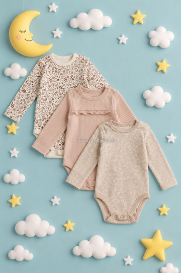 Little Luna Full Sleeve Romper set cute Baby Romper (onesie)– Premium Quality (9-12M)