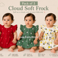 Pack of 3 cloud soft  Muslin Baby Frock | 0–2 Years | Soft & Breathable (Assorted Pack)