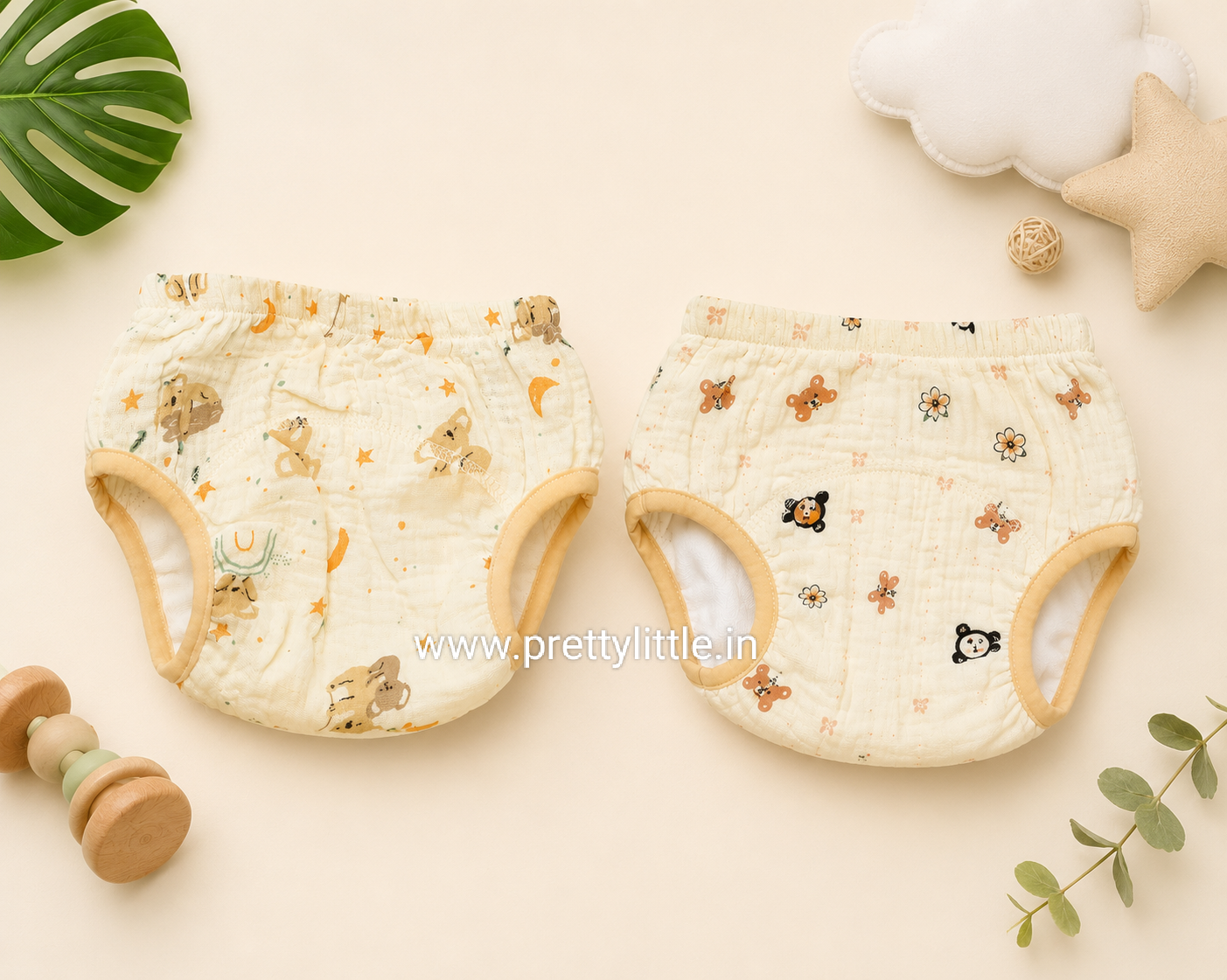 Muslin Padded Underwear for Babies | Reusable Potty Training Pants | 100% Muslin Cotton ( any one dispatched)