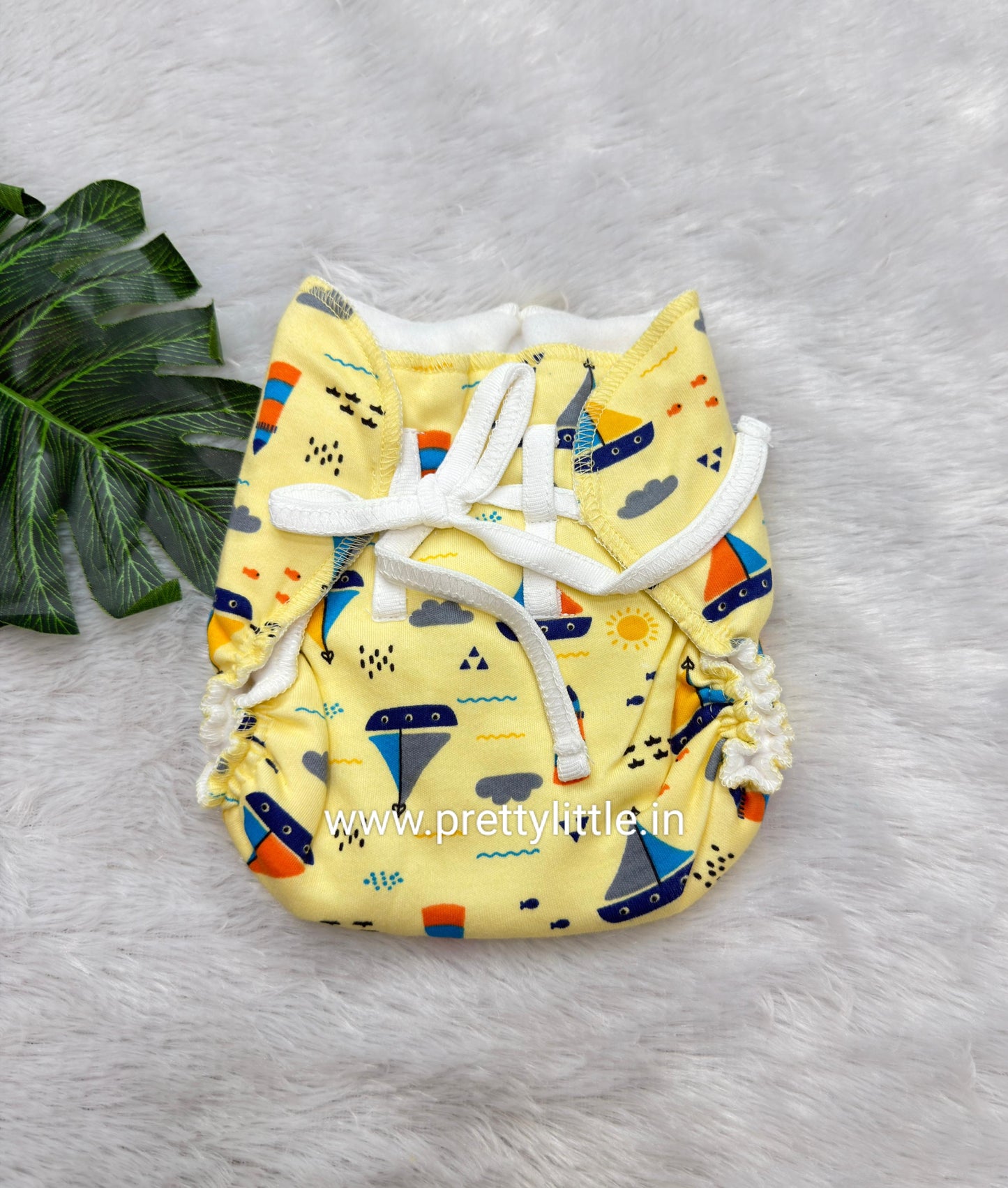 Dry Feel Reusable Langot | Washable Padded Nappy | Combed Cotton | 0–3 Months (pack of 2)