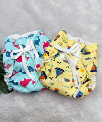 Combo Dry Feel Reusable Langot | Washable Padded Nappy | Combed Cotton | 0–3 Months (pack of any  2)