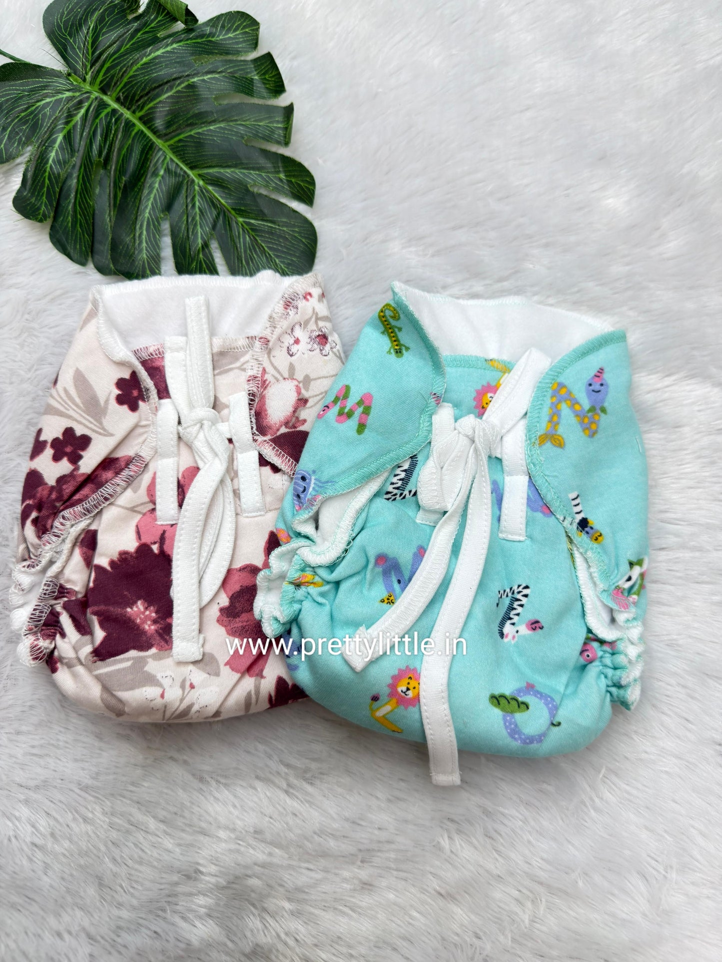 Dry Feel Reusable Langot | Washable Padded Nappy | Combed Cotton | 0–3 Months (pack of 2)