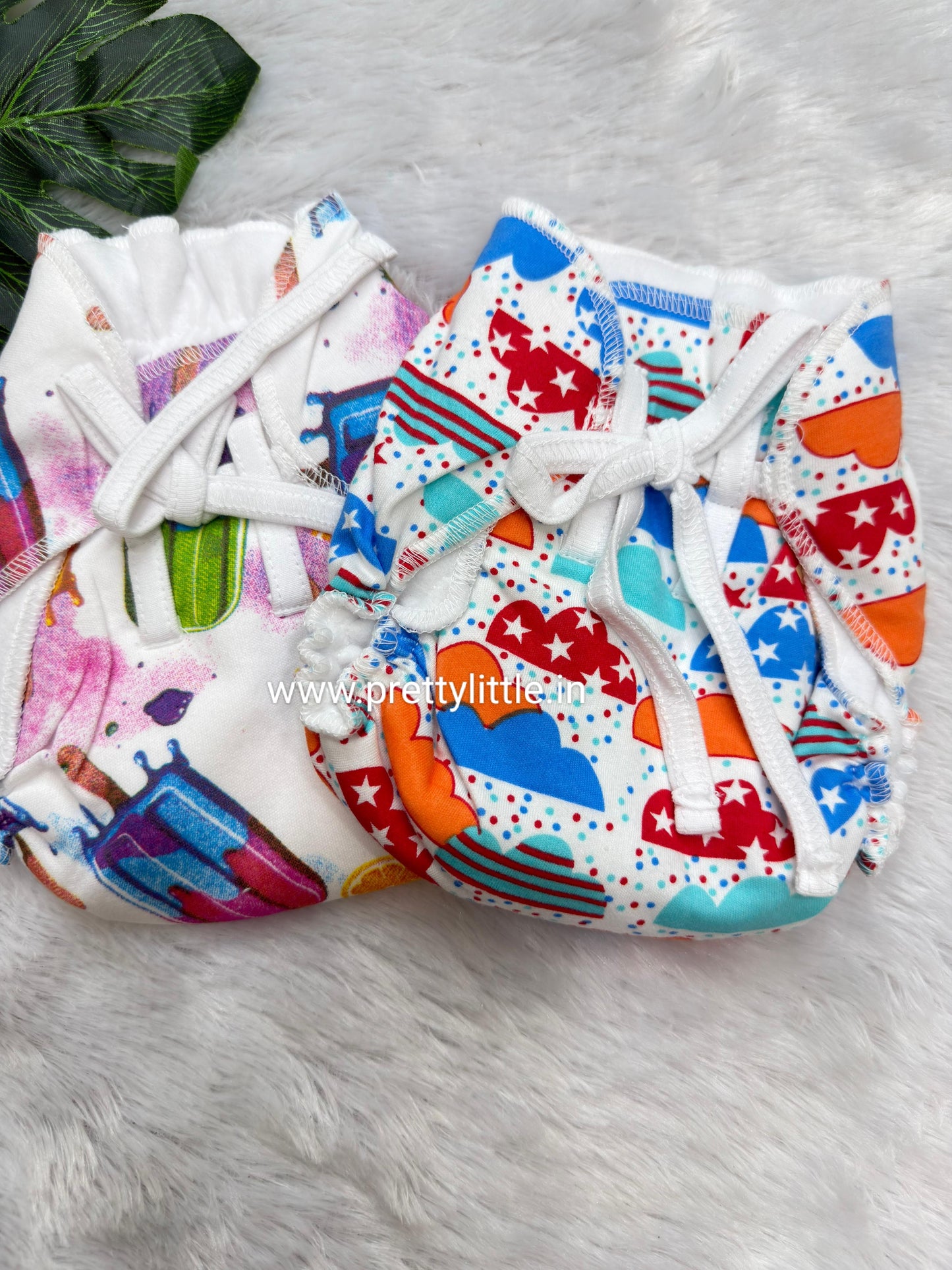 Dry Feel Reusable Langot | Washable Padded Nappy | Combed Cotton | 0–3 Months (pack of 2)
