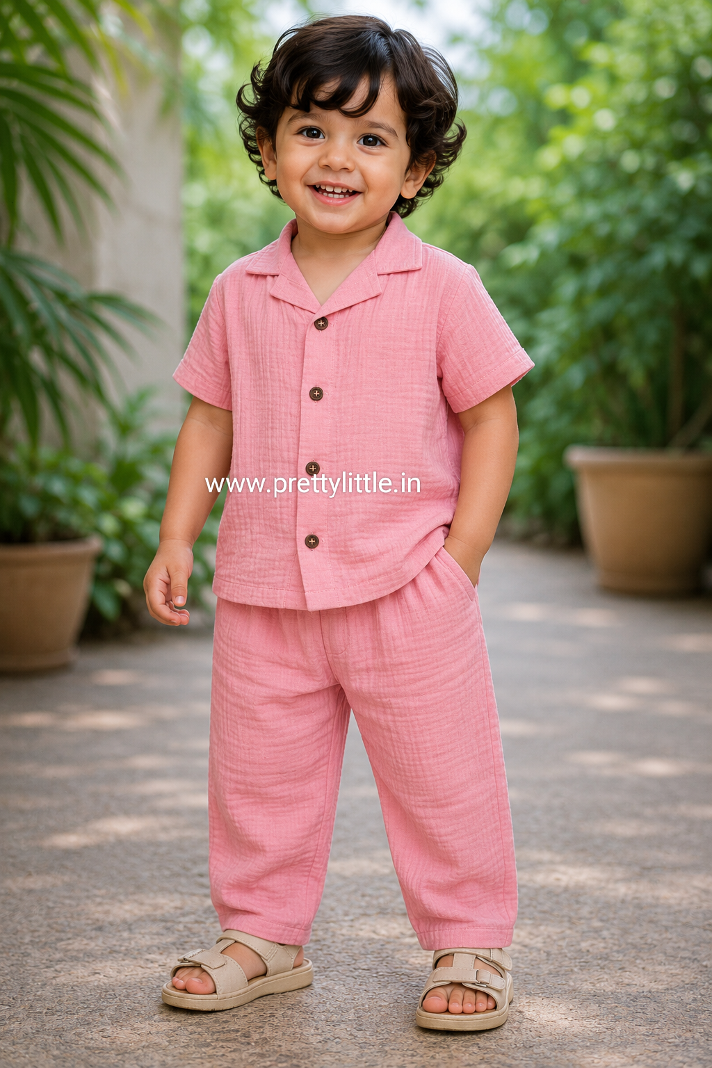 Crinkled Muslin Unisex sleeve Co-ord Set – Pack of 3 | 1-4 Years
