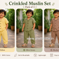 Crinkled Muslin Unisex sleeve Co-ord Set – Pack of 3 | 1-4 Years