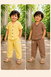 Crinkled Muslin Unisex sleeve Co-ord Set – Pack of 2 | 1-4 Years