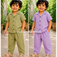 Crinkled Muslin Unisex sleeve Co-ord Set – Pack of 2 | 1-4 Years