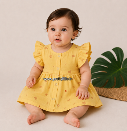 Pretty Little cloud  Muslin Baby Frock | 0–2 Years | Soft & Breathable