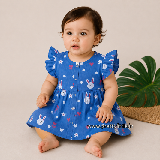 Pretty Little cloud  Muslin Baby Frock | 0–2 Years | Soft & Breathable