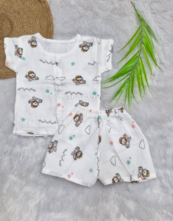 Classic White Muslin Co-Ord Set | 1-4 Years  (any 1)