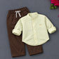 Little Gentleman Mandarin Collar Shirt & Cargo Pant Set –| 1-7 year