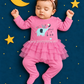 Peekaboo Tutu Footed Romper – 0–3 Months